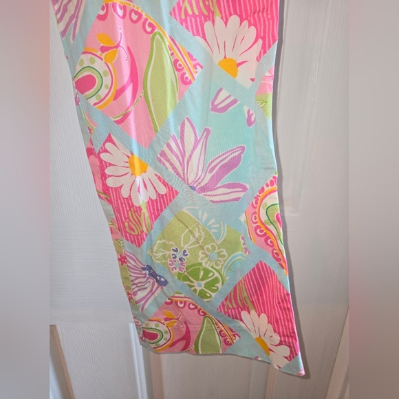 Lilly Pulitzer Vintage Cropped Floral Pink Aqua Pants Size 4 - Picture 7 of 8
